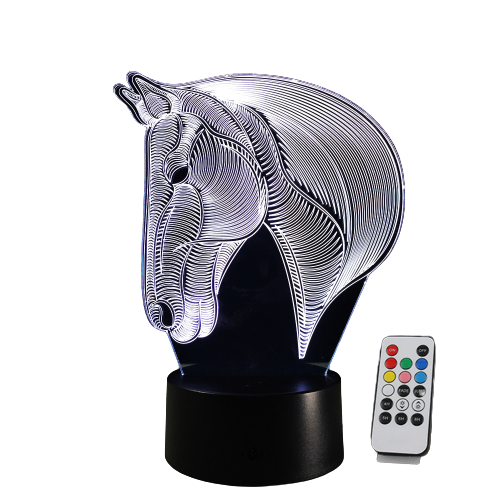 Lampe 3d tête de cheval