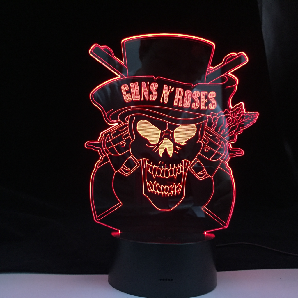LAMPE 3D GUN ROSES