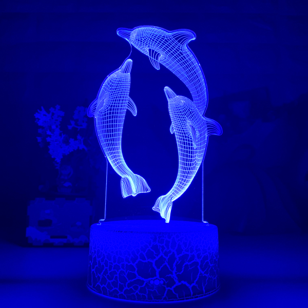 Lampe 3d dauphins
