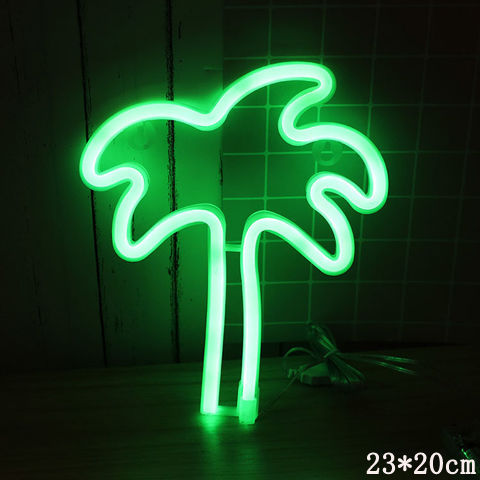 Lampe néon murale palmier