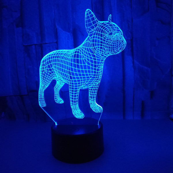 Lampe 3D bulldog