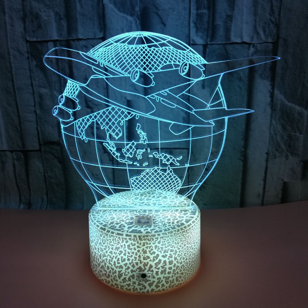Lampe 3D avion terre