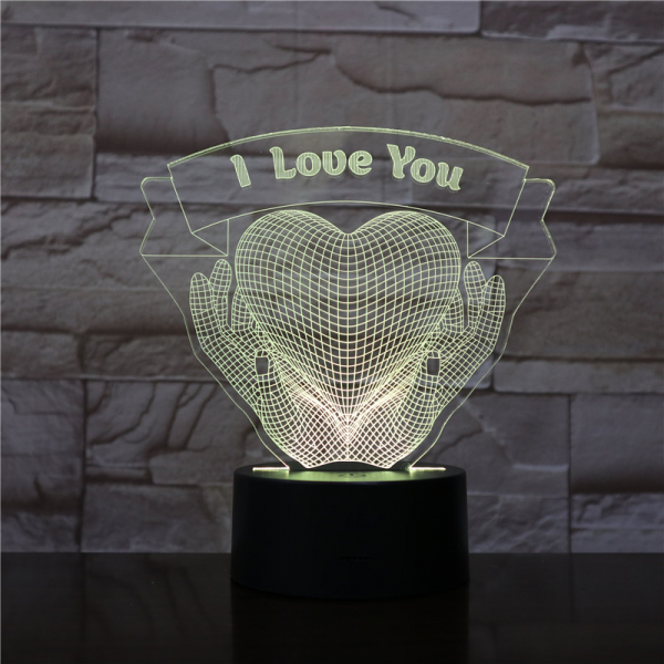 Lampe 3D coeur amour