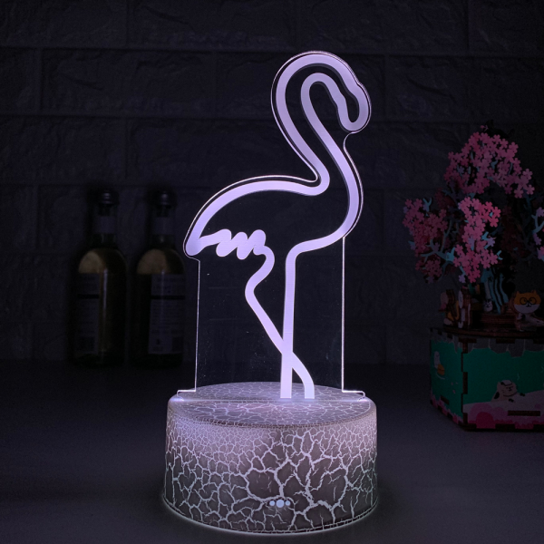 Lampe 3D flamant rose