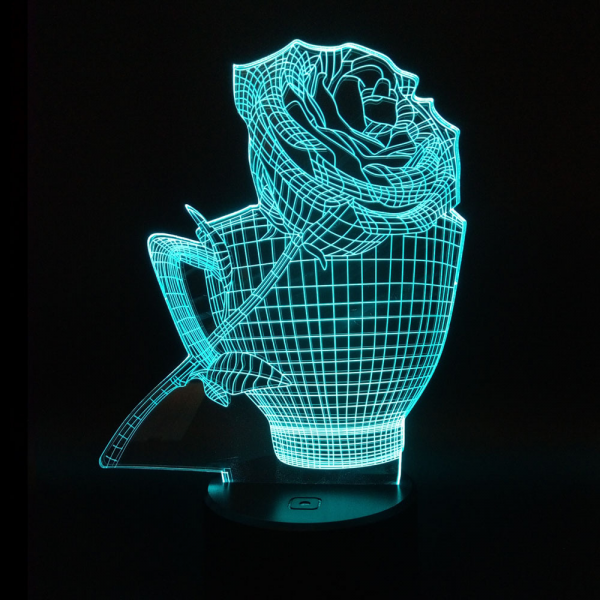 Lampe 3D rose