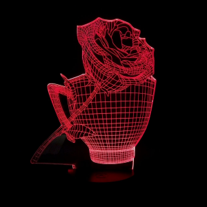 Lampe 3D rose