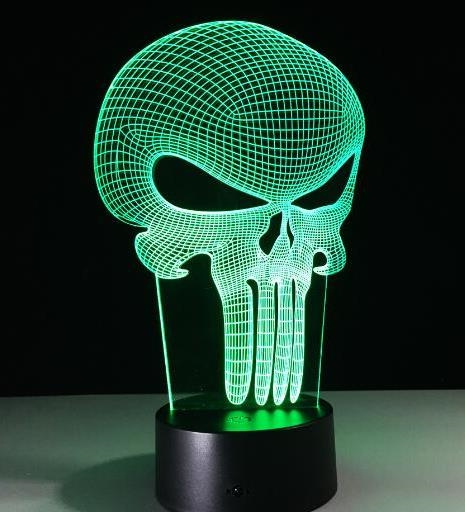Lampe 3D tete de mort
