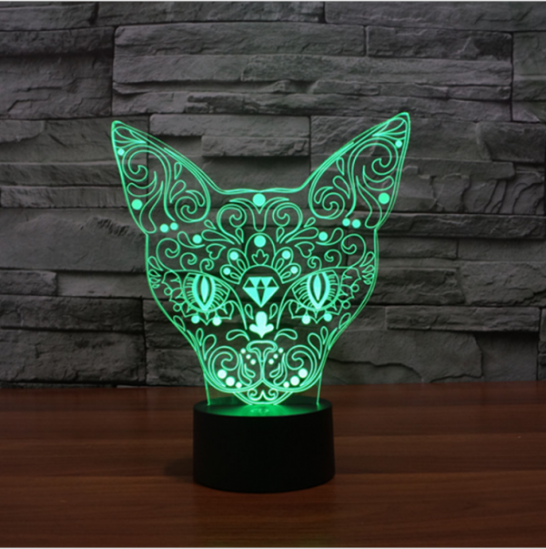 Lampe 3d chat motif