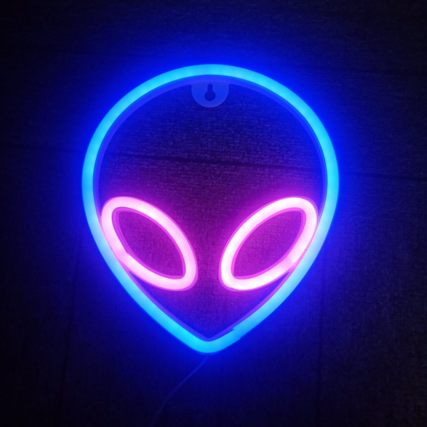 Lampe néon murale alien