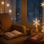 Créer un coin lecture féerique avec des lampes hivernales