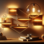 Éclairage Étagère Murale Flottante Bois Clair Innovant
