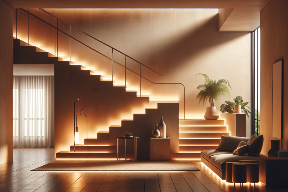 Eclairage d’escalier intérieur design minimaliste