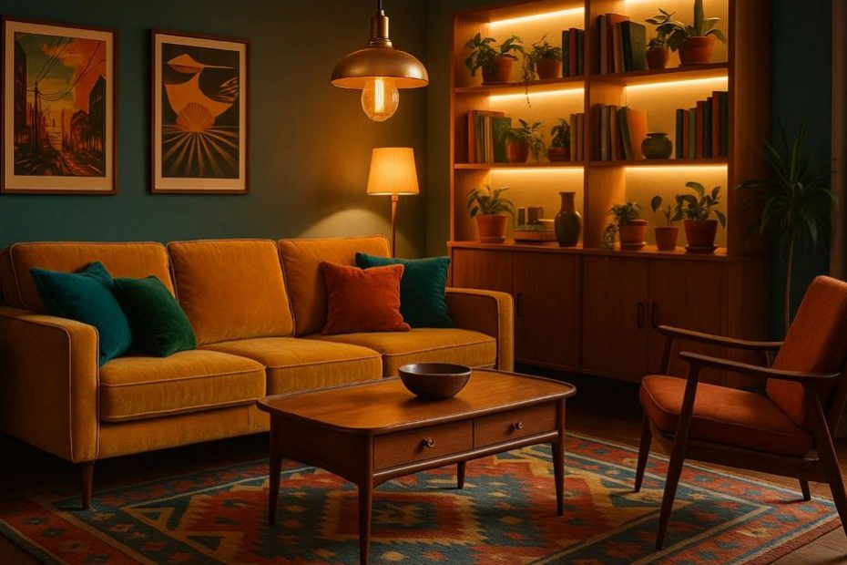 Décoration Vintage Colorée avec Éclairage Intégré