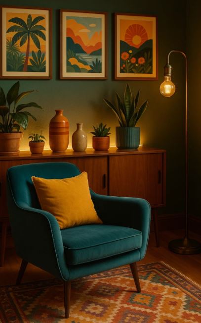 Éclairage intégré dans une deco vintage