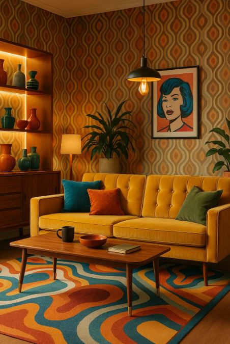 photo salon Déco Vintage Colorée