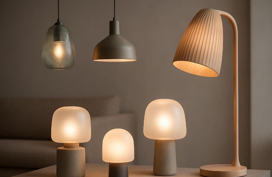 Matériaux tendance en luminaires 2025