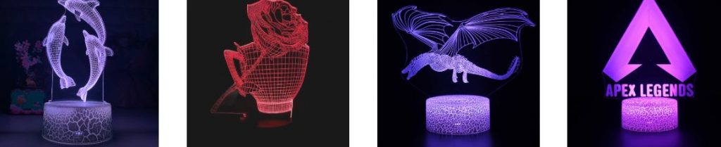 differentes lampes 3d pour chambre enfants