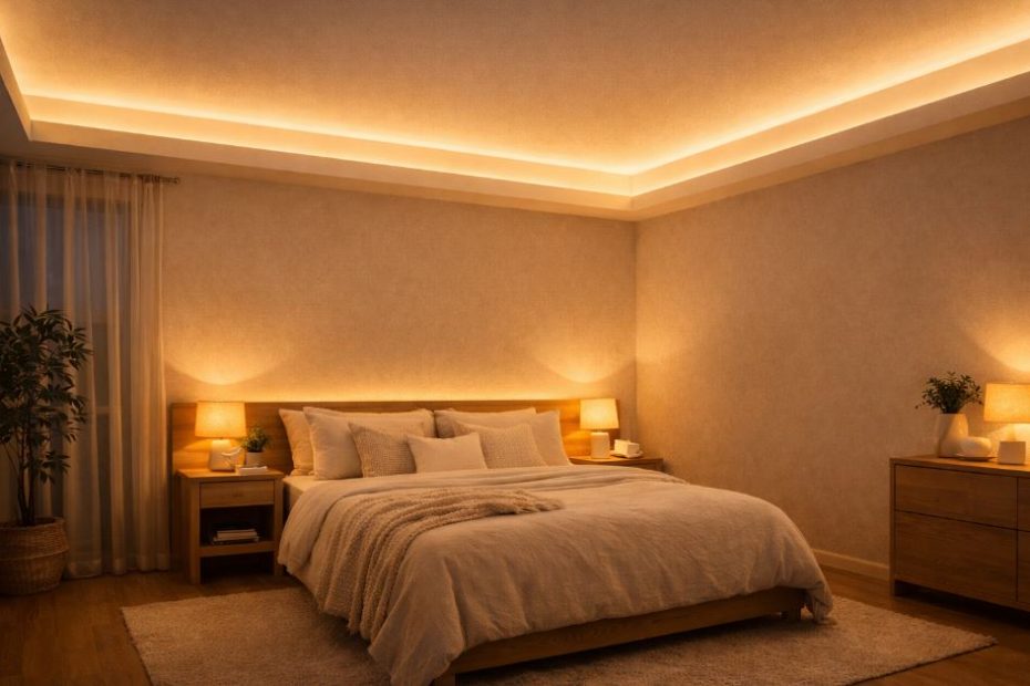 Lumière indirecte dans la chambre