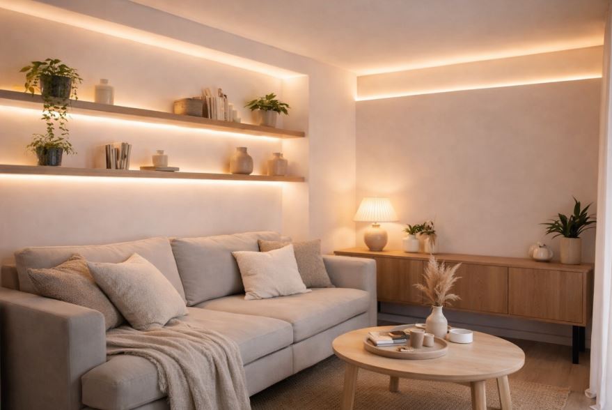 ambiance chaleureuse éclairage indirect